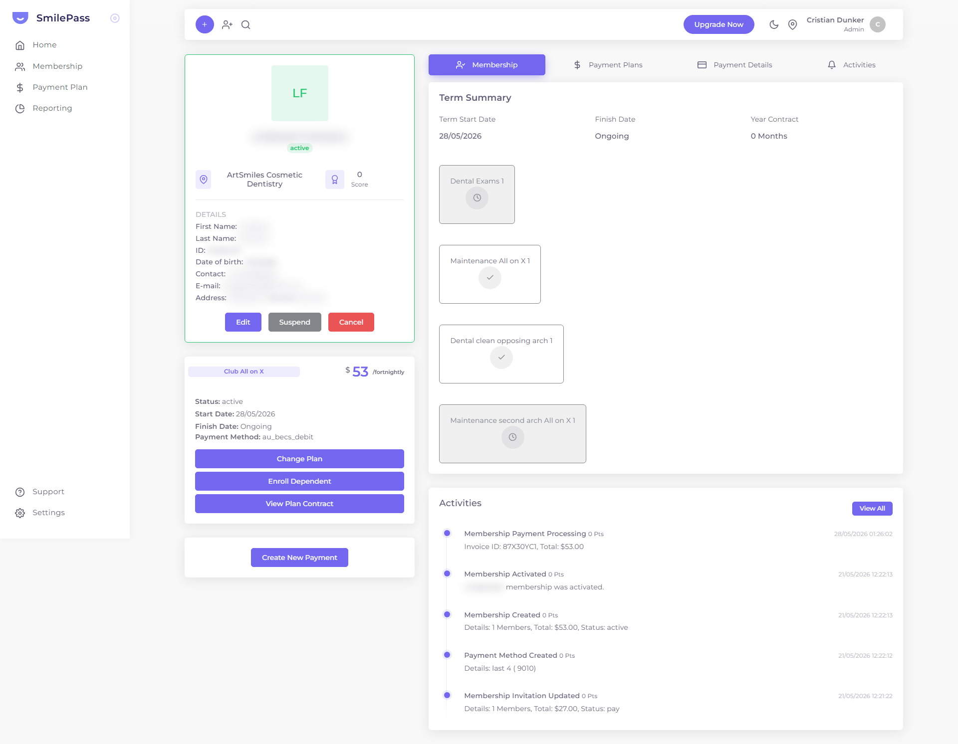 The profile card