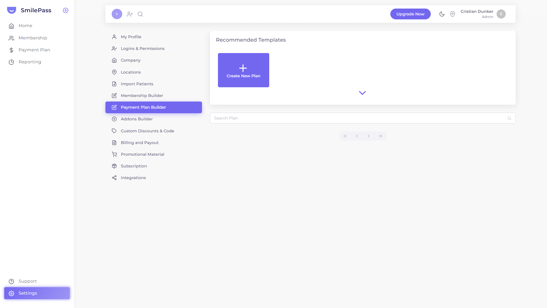 Open the Payment Plan Builder
