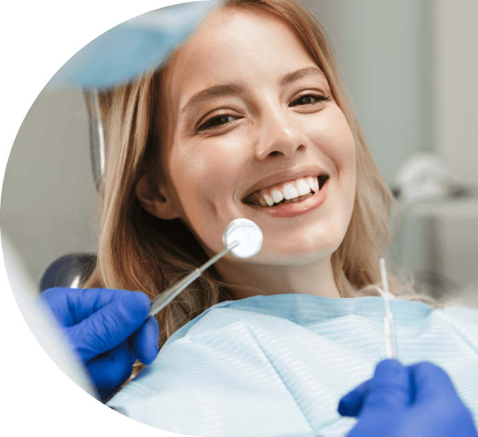 Lady getting her teeth cleaned